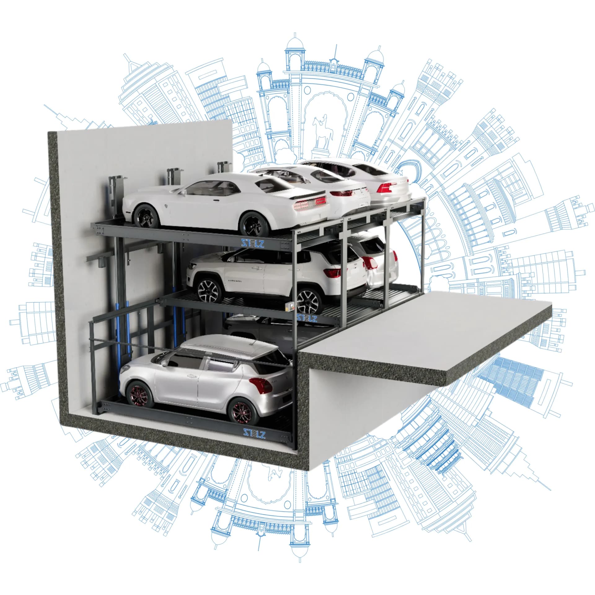 3 Pit Puzzle Parking System
